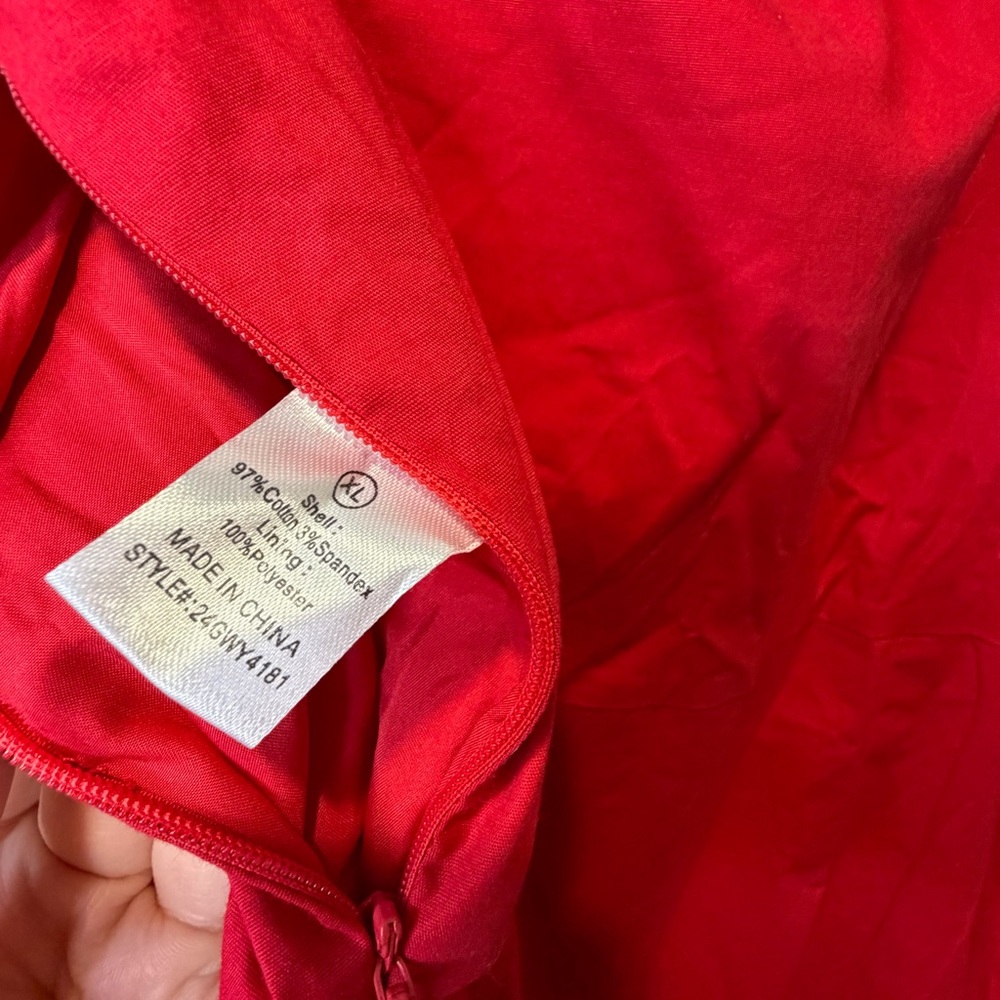 Fashion Nova Miranda Poplin Mini Dress Red Puff Sleeve Bustier XL NWT - Picture 7 of 10